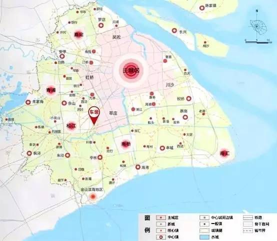 分别是虹桥,莘庄,川沙,吴淞地区 新增5个新城 松江 嘉定,青浦,南桥