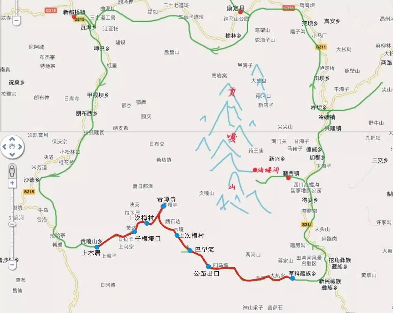 综合    成都-雅安-二郎山-泸定-康定-老榆林-电站-格西草原-两岔河