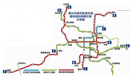 佛山最长地铁线将开工 可换乘广州地铁7号线