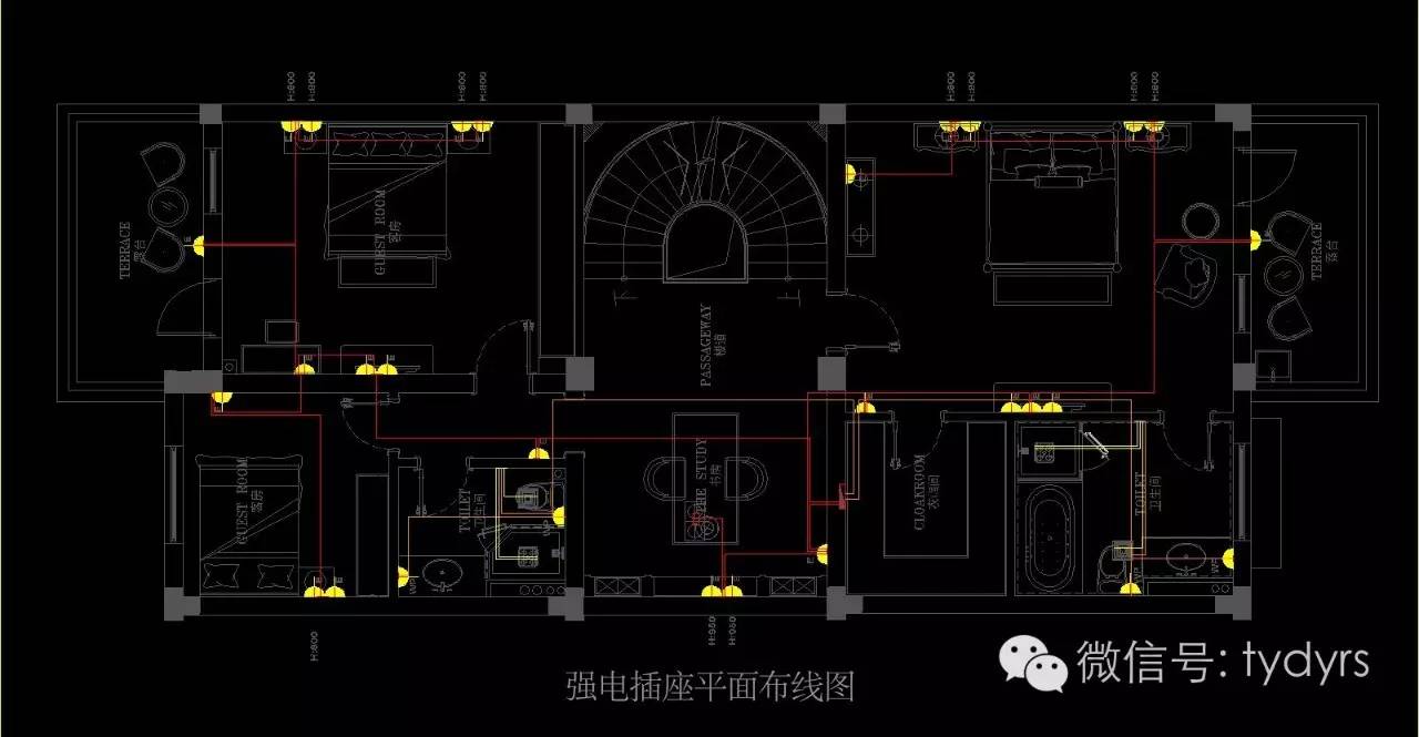 (强电插座平面布线图(强电插座三维布线图)4.