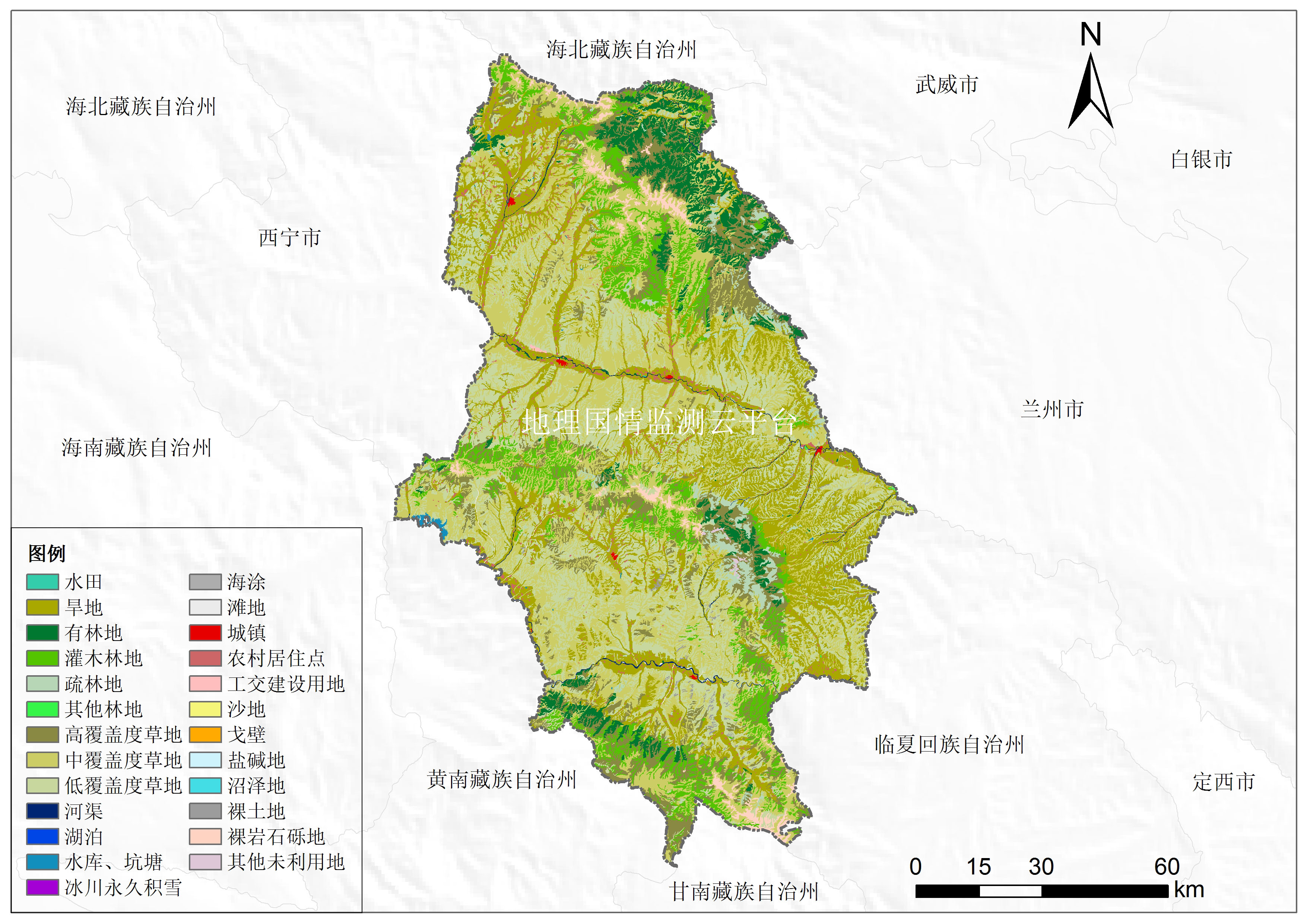 海南藏族自治州2000年土地利用图