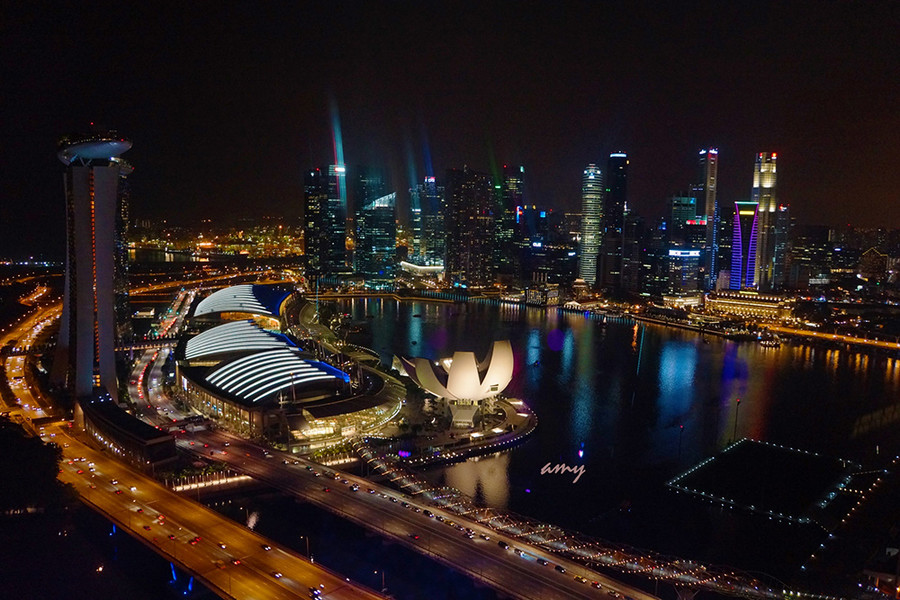 新加坡金沙酒店俯瞰夜景.by 赵倩_amy