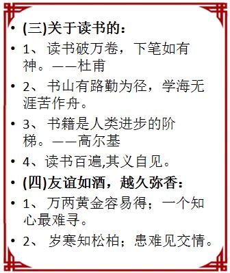 中小学语文知识集锦之名言警句,孩子作文好帮手!