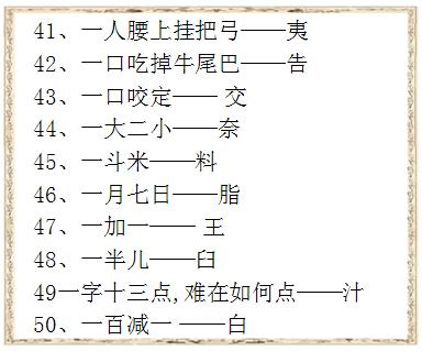 100条超有趣小学汉字字谜拿回去看看孩子都会吗