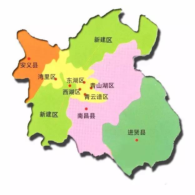 南昌市行政区划图【家庭情况】:西湖区,东湖区,青山湖区,湾里区,青云