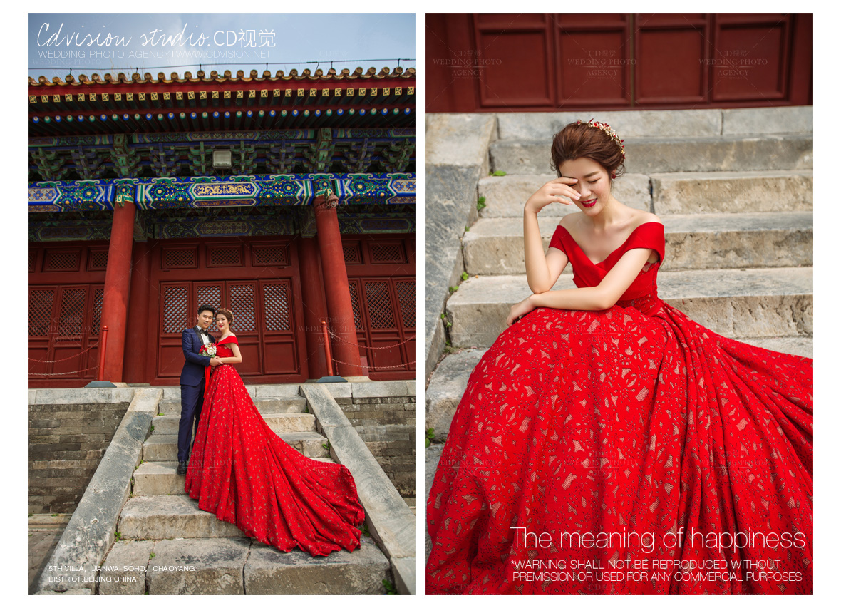 红色礼服婚纱照_抺胸红色礼服婚纱照(3)