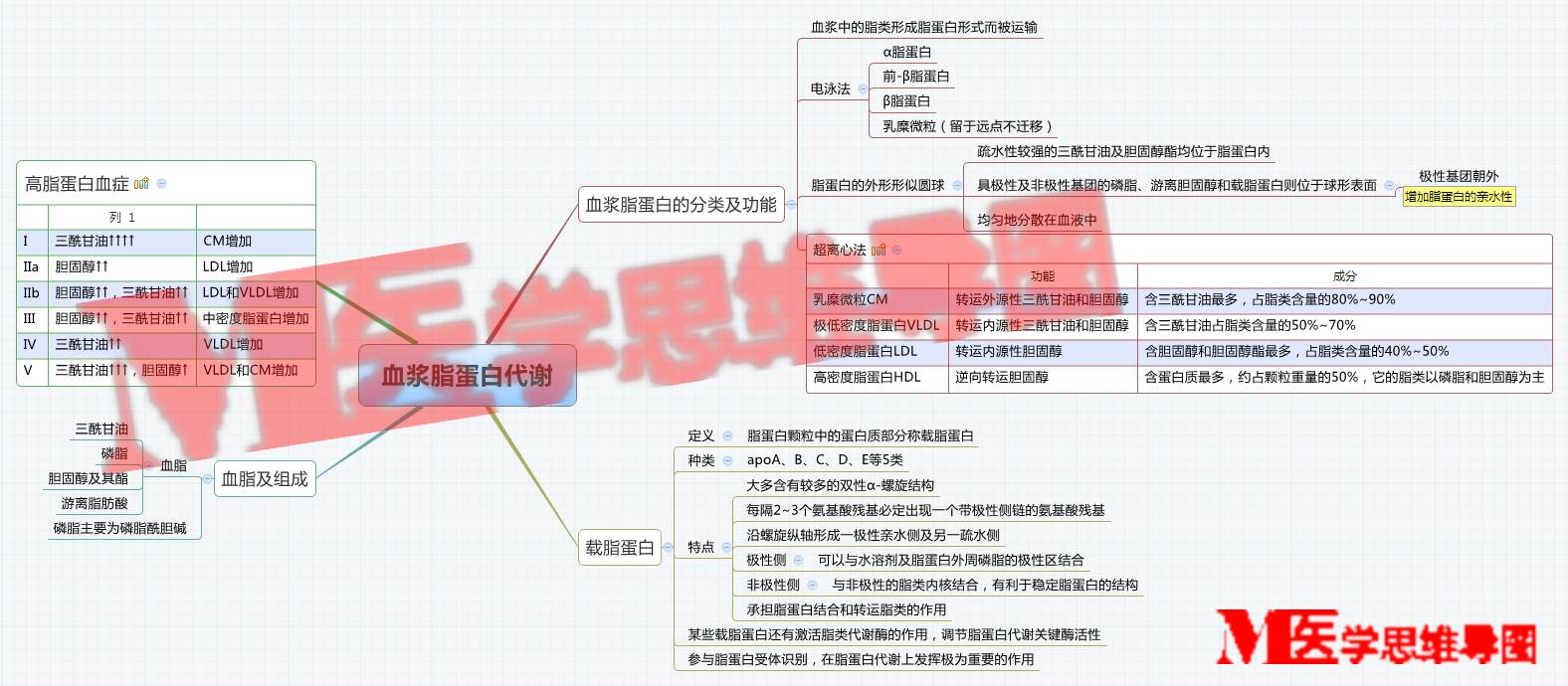 思维导图丨血浆脂蛋白代谢