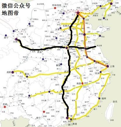 京广铁路横穿南北,陇海铁路纵贯东西,他们总会有个相交点.