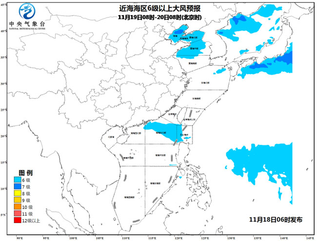 海洋天气公报渤海黄海北部海域将有67级东北风