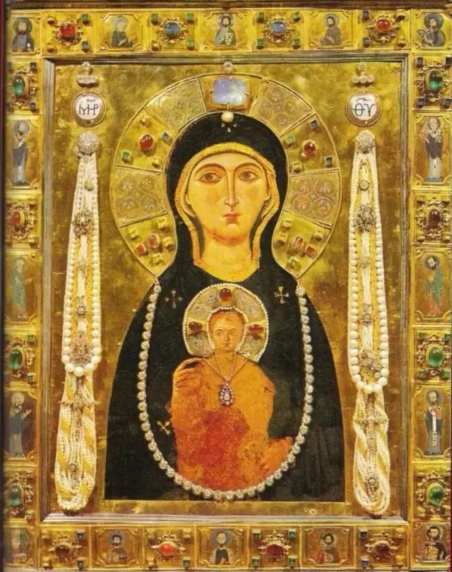 拜占庭时期画家luca cancellari创作的圣母玛丽圣像