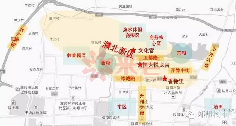 濮北新区示意图▼对这个区域的定位最早规划了教育园区,行政文化区