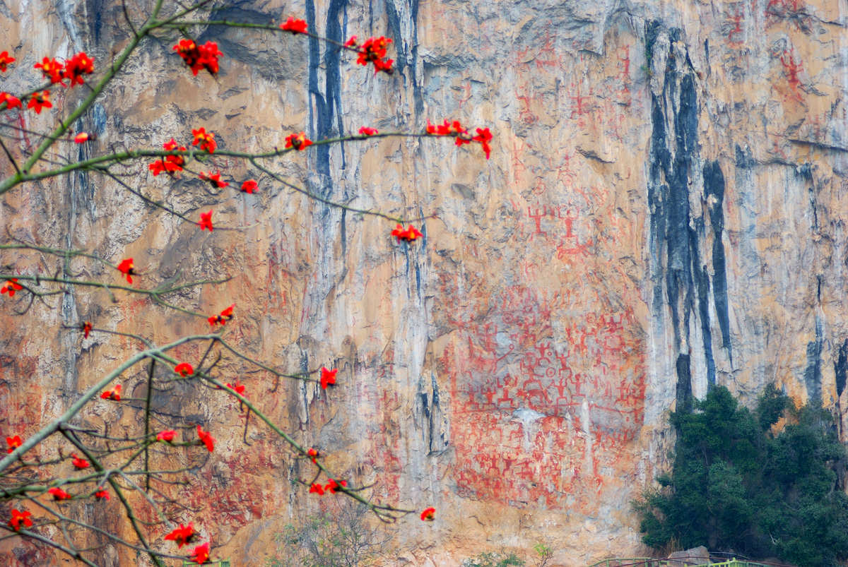 广西崇左市宁明花山岩画景区一游