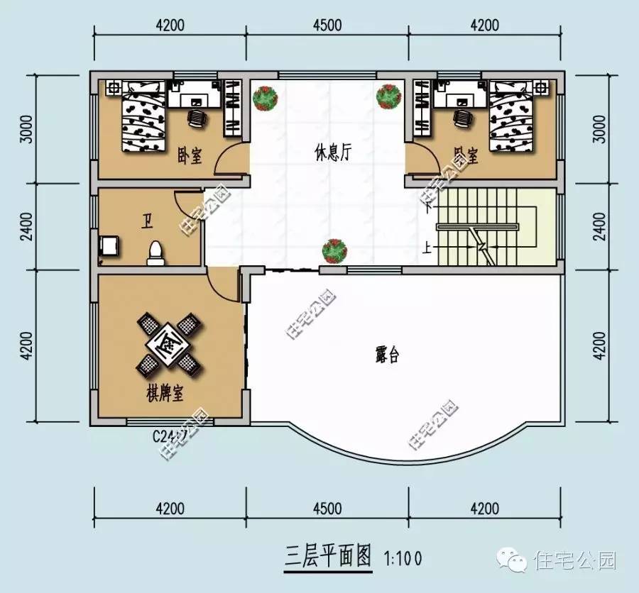 9x9.6米欧式弧形露台自建房,经典好户型 含图