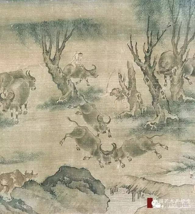 8cm台北故宫博物院藏唐 戴嵩 斗牛图册页代唐韩滉画牛的传世作品有