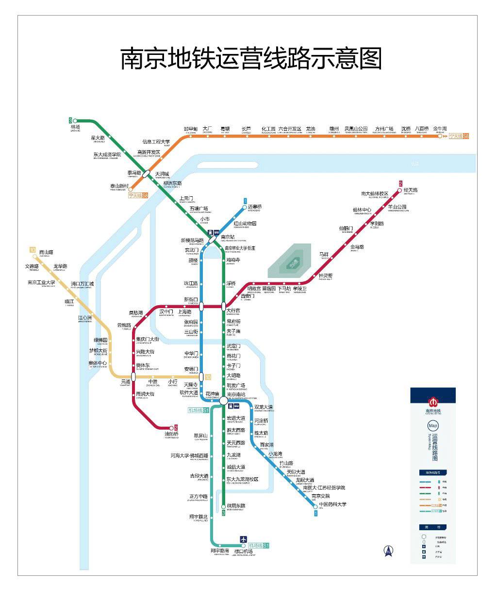 先来看看 南京地铁高清线路图 ▼ (点击查看大图)            最早最