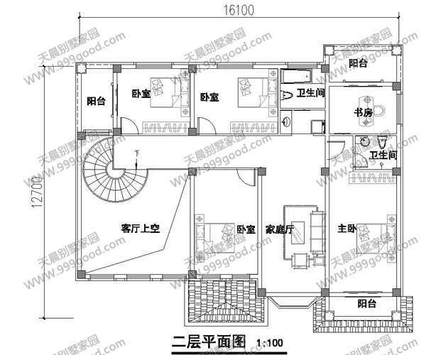 别墅屋顶平面图