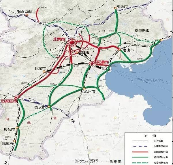 【京津冀城际铁路网规划获批 四纵四横一环打通三地"经脉"】