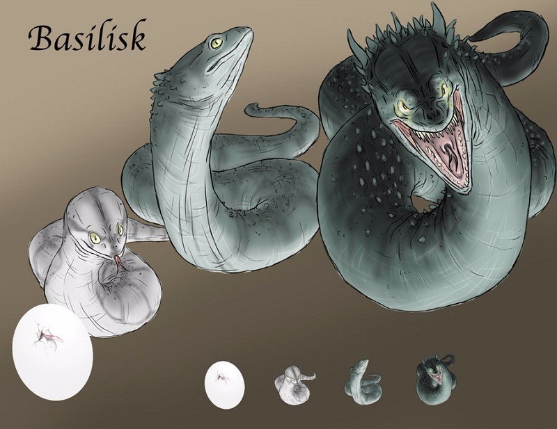 美食 正文  在《哈利·波特》第二部里出现的 蛇怪(basilisk),也是有