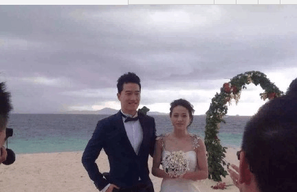 一组刘翔吴莎在斐济举办的婚礼照片曝光,婚礼