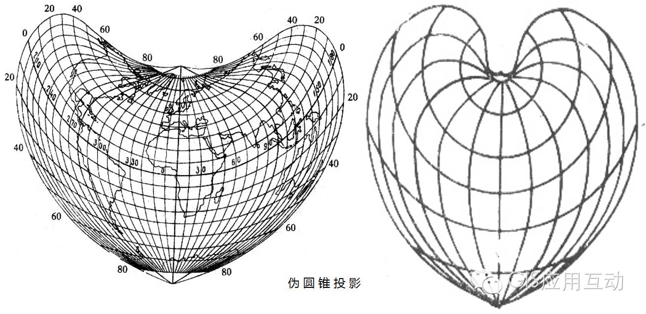 这里还有一个彭纳等面积伪圆锥投影