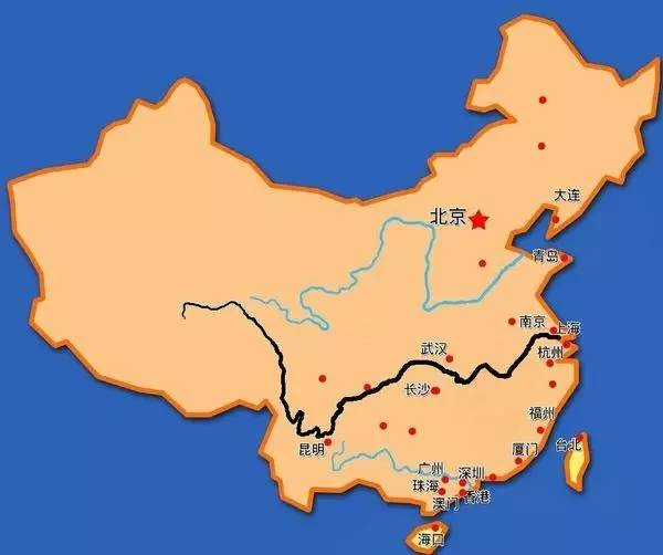 图丨地图上黑色线为长江图片