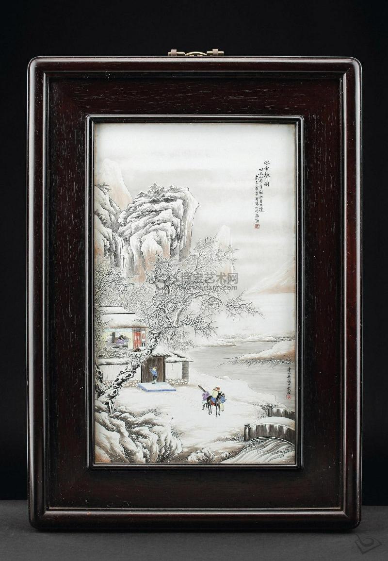 余文襄雪景瓷板画图片及价格