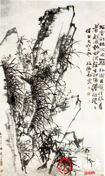 清 郑燮 兰竹图 纸本墨笔 240.3×120厘米上海博物馆藏