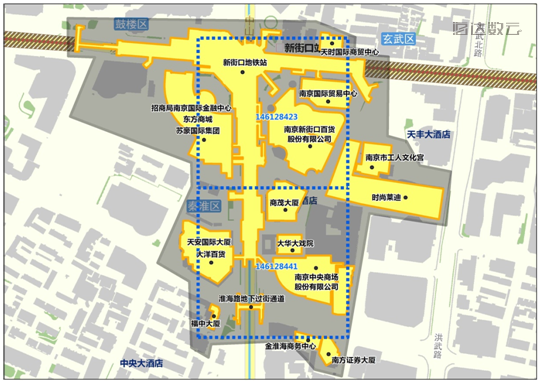 图4:新街口试点采集范围示意图采集区域面积预估如下表所示:成果展示