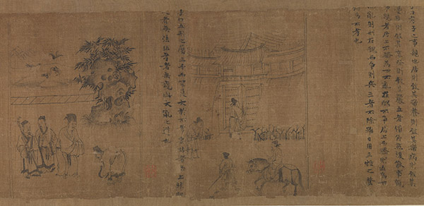 北宋 李公麟 孝经图(局部),1085年,21.9 x 475.6 cm,王季迁旧藏