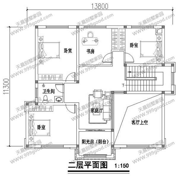 农村两层经济自建房设计图纸复式跃层大方灵活