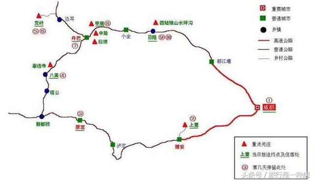 川西自驾游线路分为川西小环线和川西大环线,同时也是整个川藏线上一