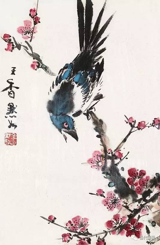 金默如先生的"小写意"花鸟画其作品内涵蕴藉,情调健康,深具葱茏的诗意