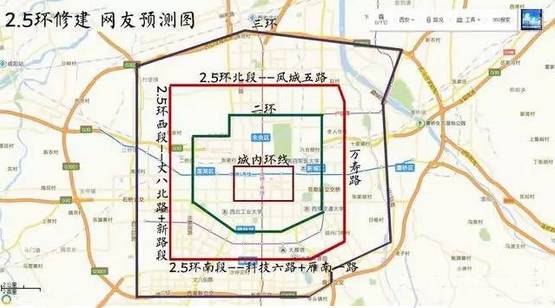 西段: 由丈八北路向北继续延伸与石化大道交汇 北段: 由永城路 凤城五