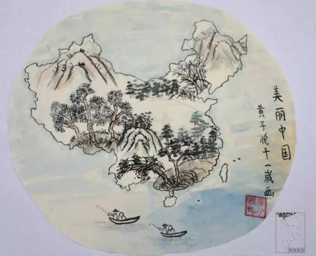 本地 | 连江一名小学生获得美丽中国少儿手绘