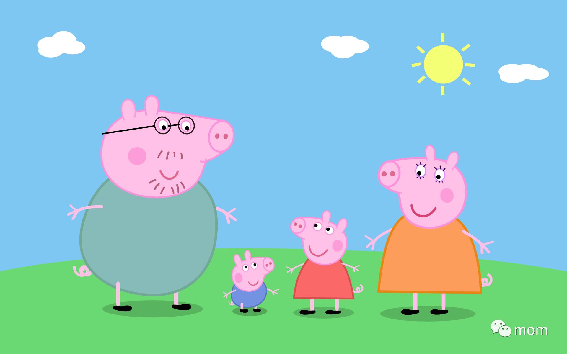 分享一组小猪佩奇卡通插画壁纸|小猪佩奇|插画|壁纸_新浪新闻
