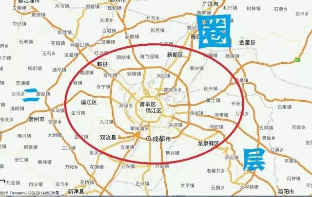 成都二圈层,指的就是新都区,郫县,温江区,双流县,龙泉驿区,有的时候会图片