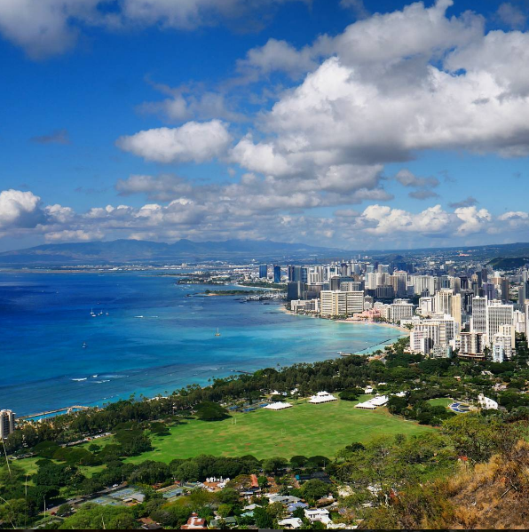 一瞬间发现已经身在夏威夷海滩檀香山(honolulu)是美国夏威夷州的首府