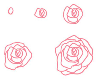 最简单的玫瑰花的画法_最简单漂亮玫瑰花束的画法带颜色 玫瑰花简笔画