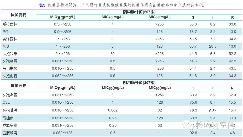 细菌对酰脲类青霉素,第二,三代头孢菌素以及氨曲南耐药率多在30%～60%