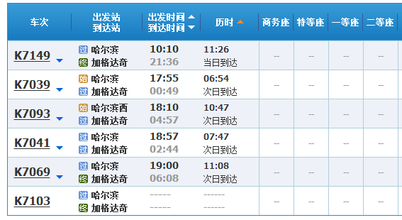 硬卧:125元起 软卧:197元起 2727次,2051次硬座:45.