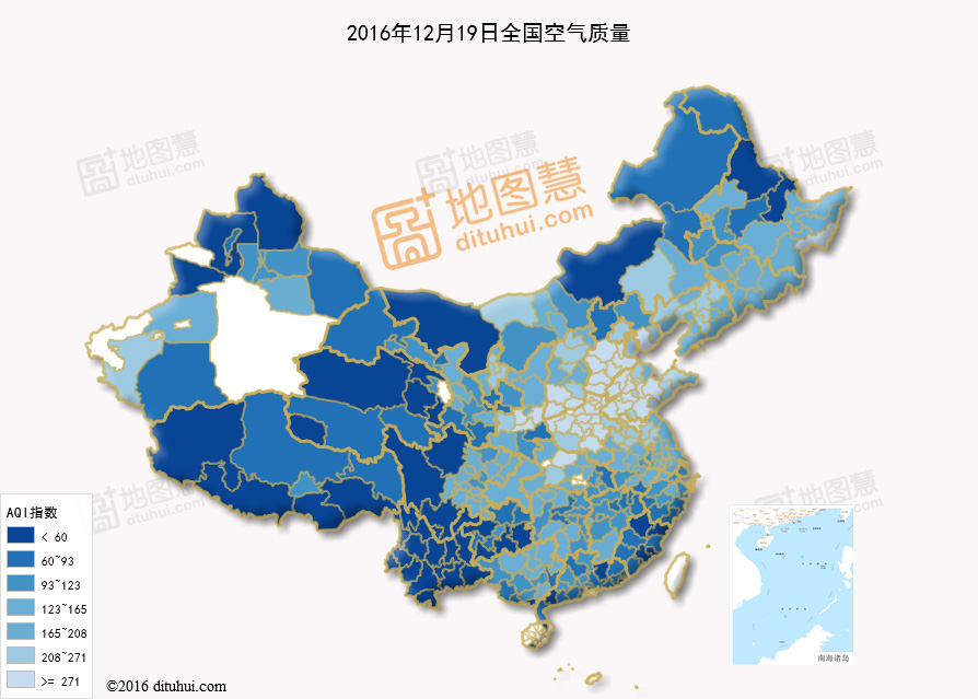 颜色越深代表空气质量越 优!