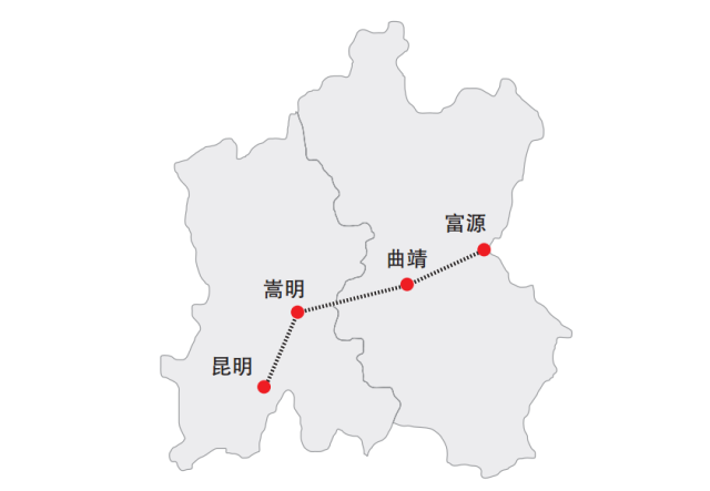 设贵阳北,南坝南,安顺西,关岭,普安县,盘州,富源北,曲靖北,嵩明,昆明