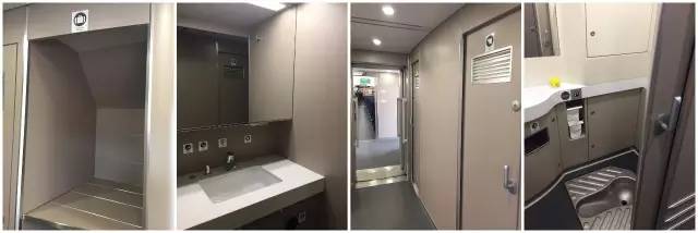 每个车厢的连接处都有大行李存放处和四个洗手间.