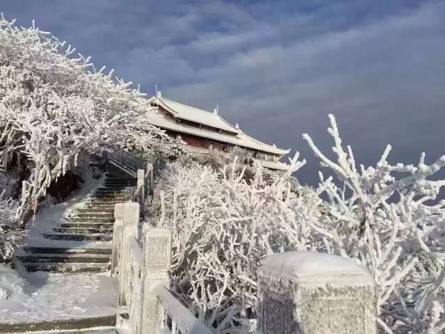 佛国冬雪 | 飞白作画染峨眉