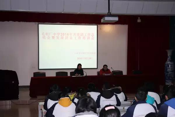 毛坦厂中学召开2016年共青团工作总结会
