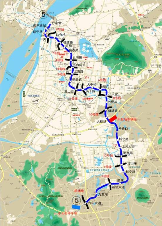 规划建设期:2016年底至2020年 3 南京地铁5号线:方家营——吉印大道