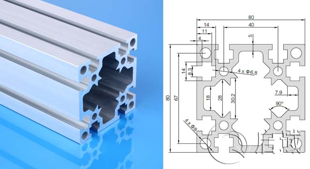 认识80系列国标型材之国标8080铝型材
