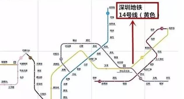 岗厦北—坑梓地铁14号线具体线路图及介绍深圳市四期建设规划将建设6