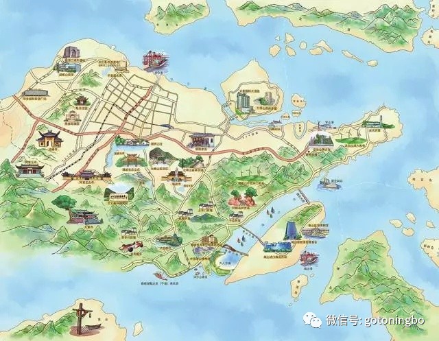 北仑史上首张手绘旅游地图面世快来瞧瞧吧