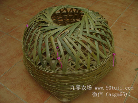图解竹鸡笼编织制作过程